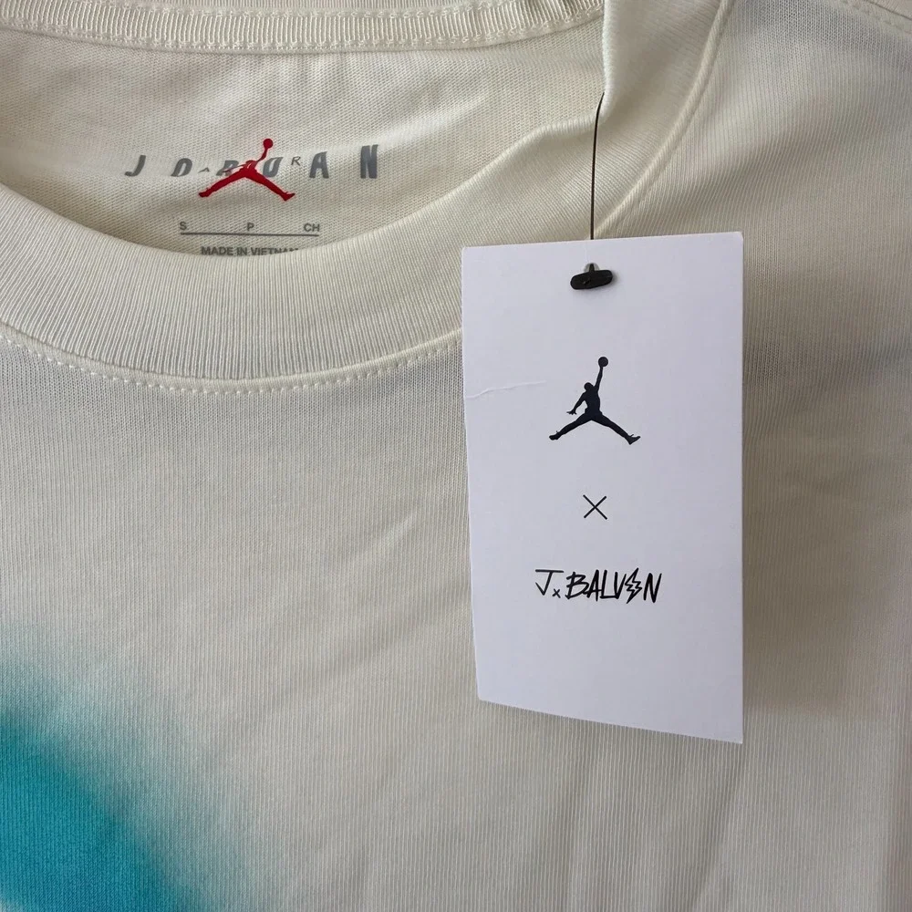 Jordan T-Shirt Mens Size S J Balvin Graphic Sail White DR2962-133 Short Sleeve